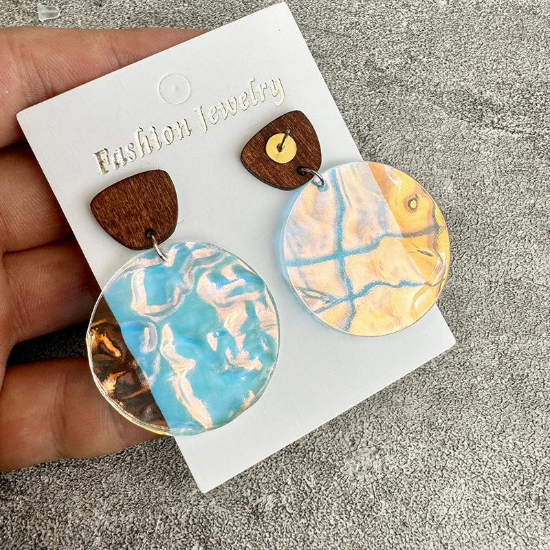 Wholesale Sea Turtle Water Drop Ocean Ripple Acrylic Fashion Earrings
