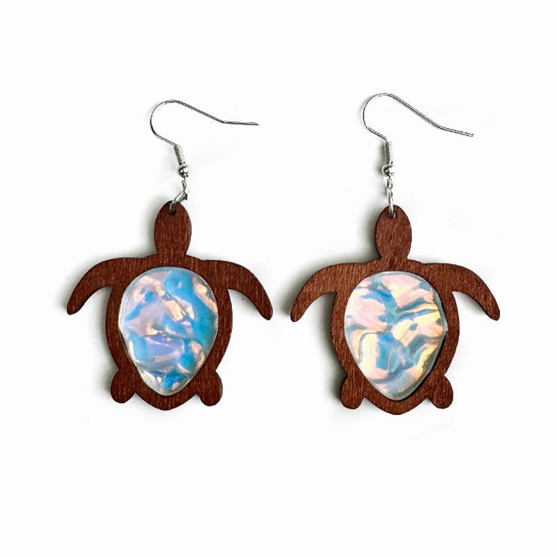 Wholesale Sea Turtle Water Drop Ocean Ripple Acrylic Fashion Earrings