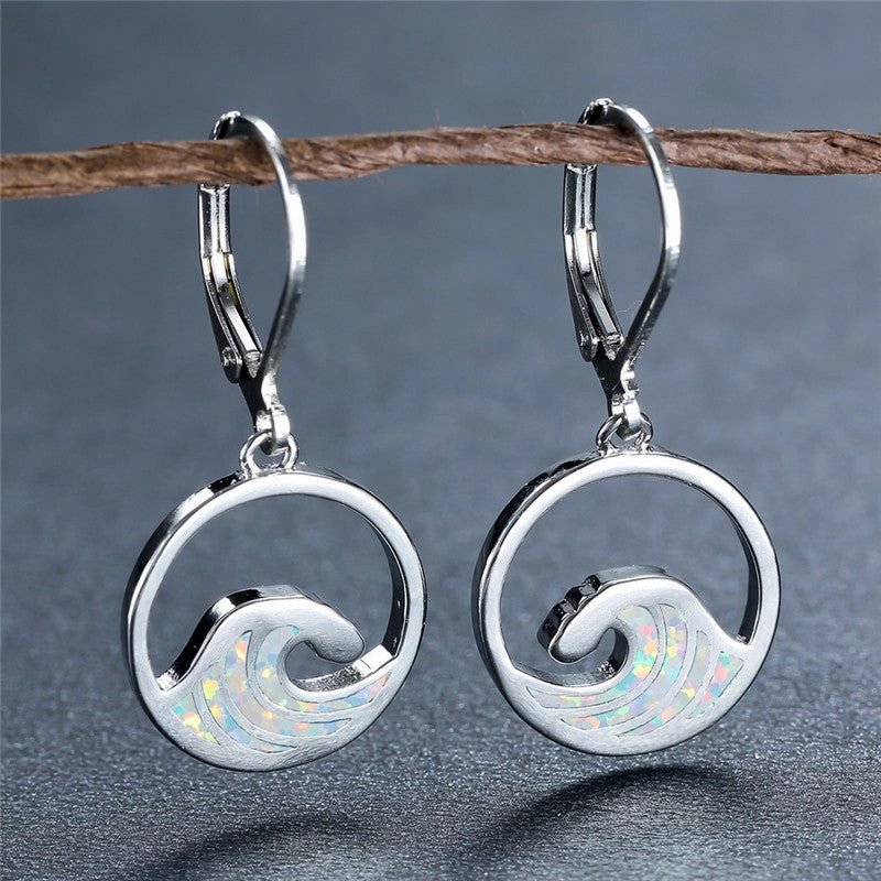 Wholesale Sea Wave Minimalistic Alloy Earrings