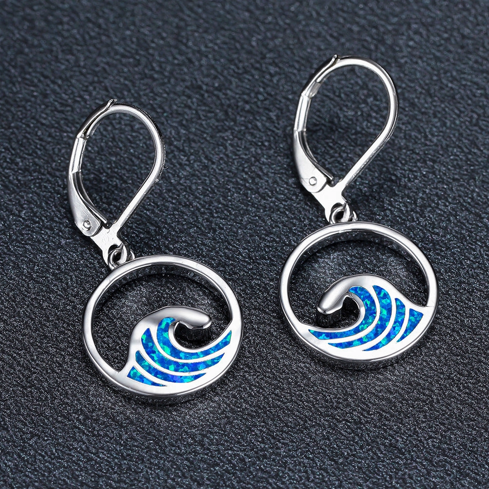 Wholesale Sea Wave Minimalistic Alloy Earrings