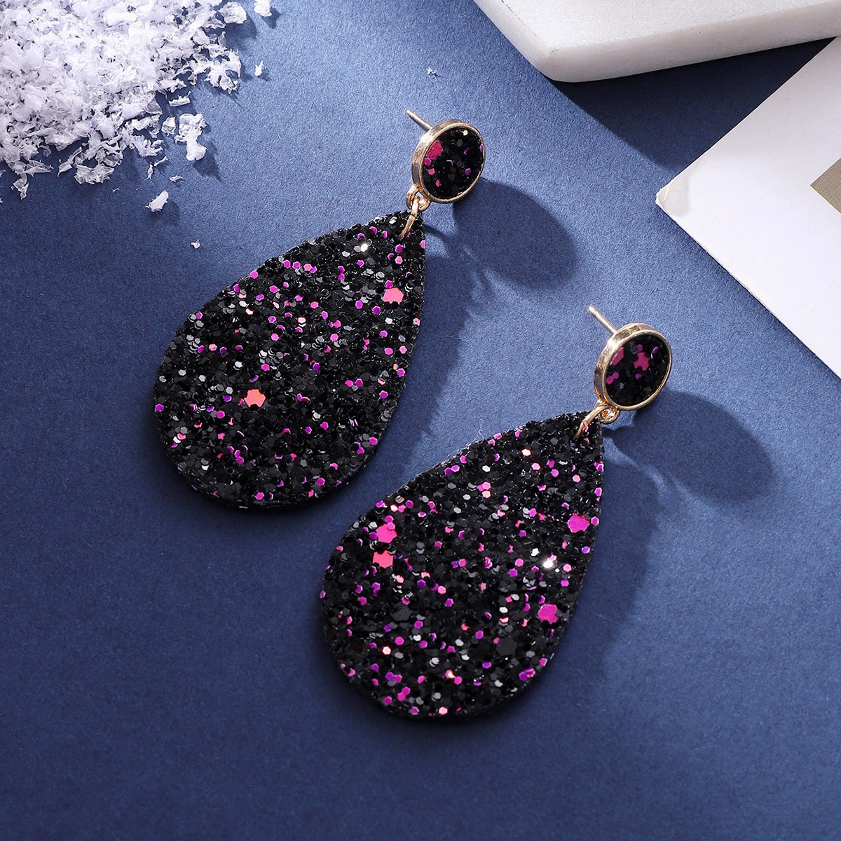 Wholesale Sequin Leather Earrings