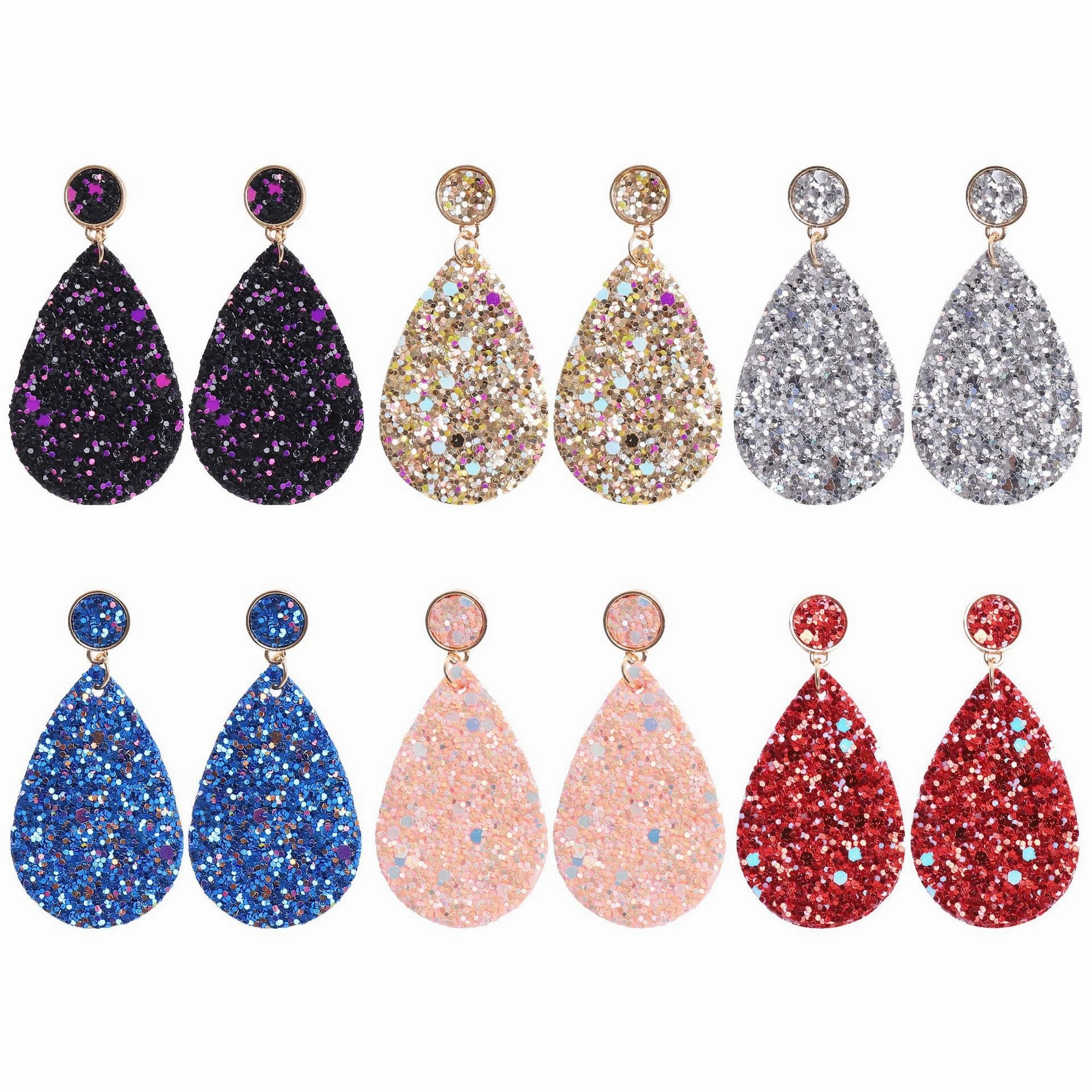 Wholesale Sequin Leather Earrings