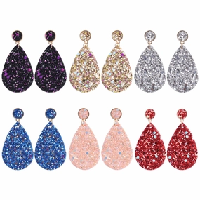 Wholesale Sequin Leather Earrings
