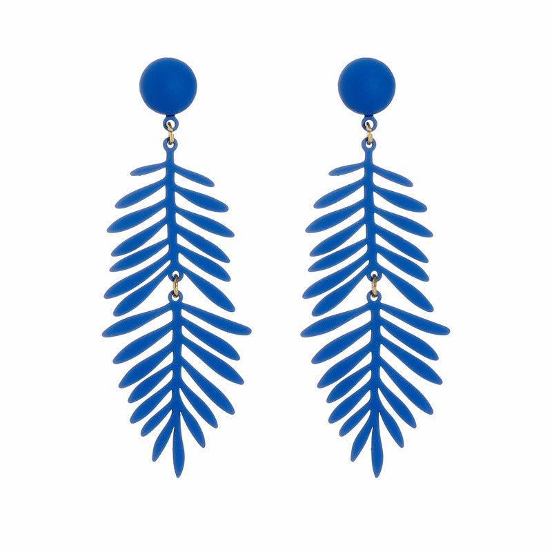 Wholesale Seven Color Leaves 925 Silver Needle Earrings