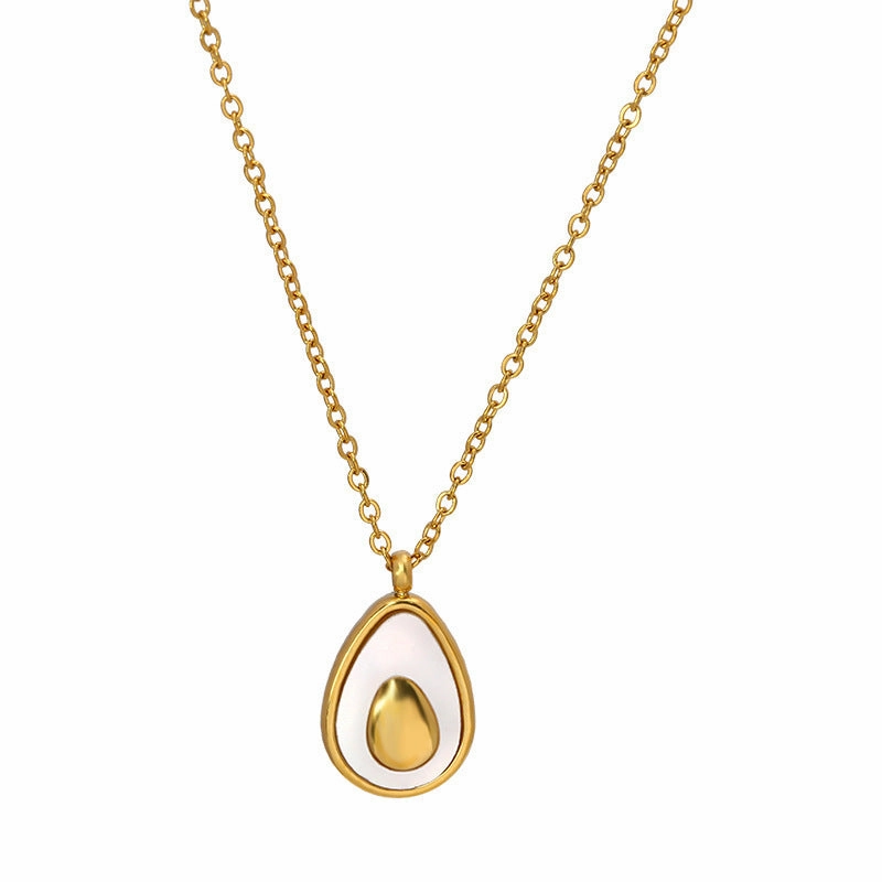 Wholesale Shell Avocado Titanium Steel Necklace Clavicle Chain