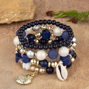 Wholesale Shell Crystal Multilayer Beaded Bracelet
