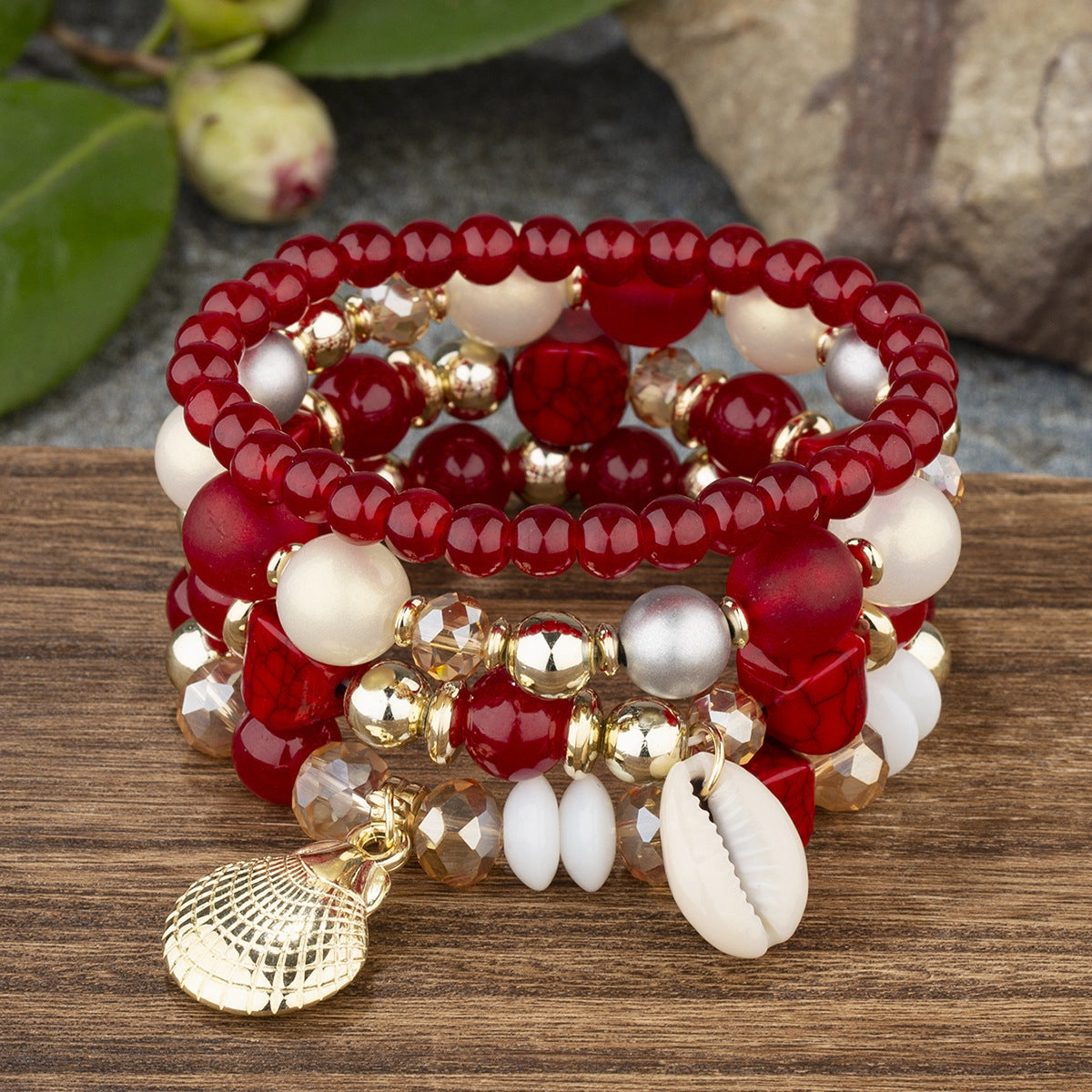 Wholesale Shell Crystal Multilayer Beaded Bracelet