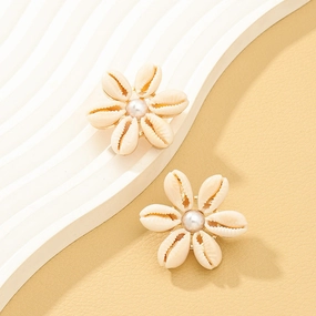 Wholesale Shell Pearl Alloy Earrings