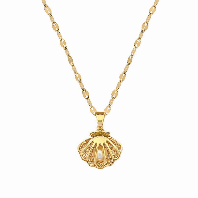 Wholesale Shell Pearl Titanium Steel Necklaces