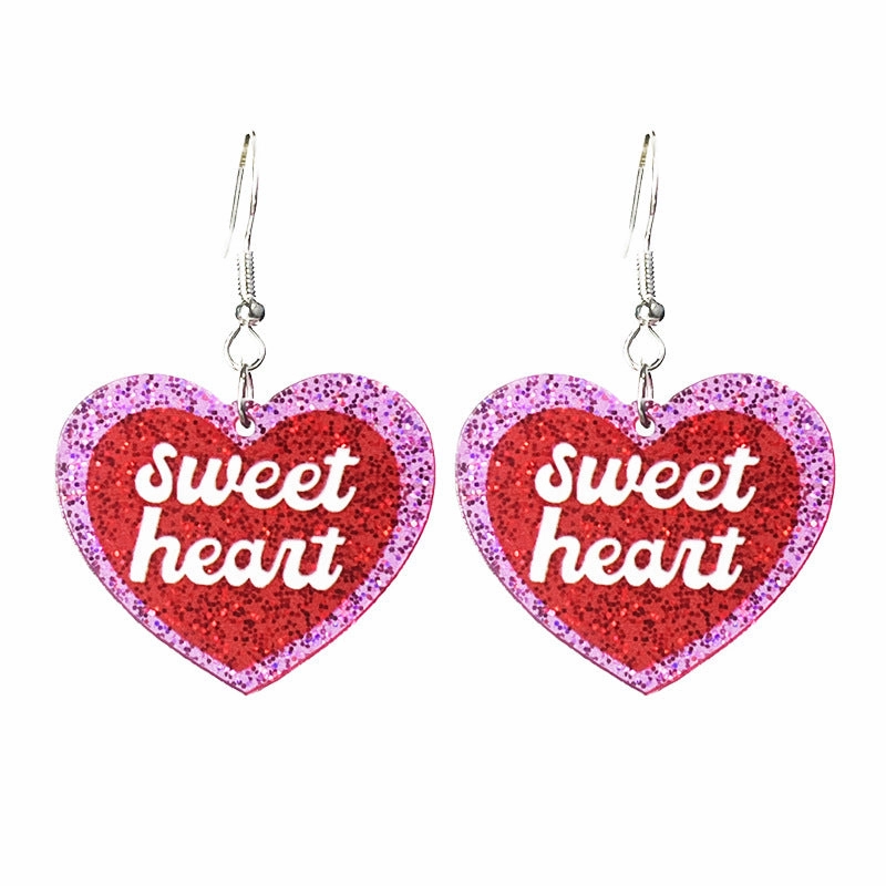 Wholesale Shining Love Words Cowboy Boots Acrylic Earrings