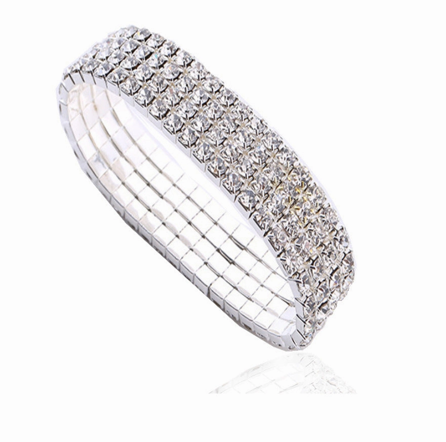 Wholesale Shiny Crystal Stretch Single Row Multi Row Bracelet