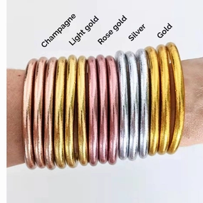 Wholesale Shiny Gold Silicone Bracelets