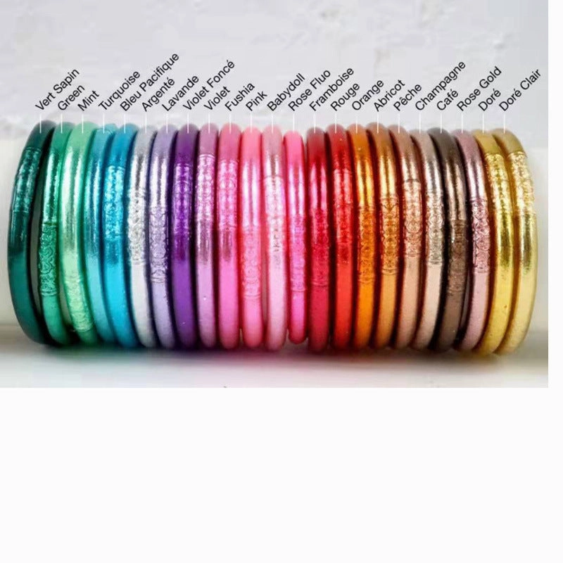 Wholesale Shiny Gold Silicone Bracelets
