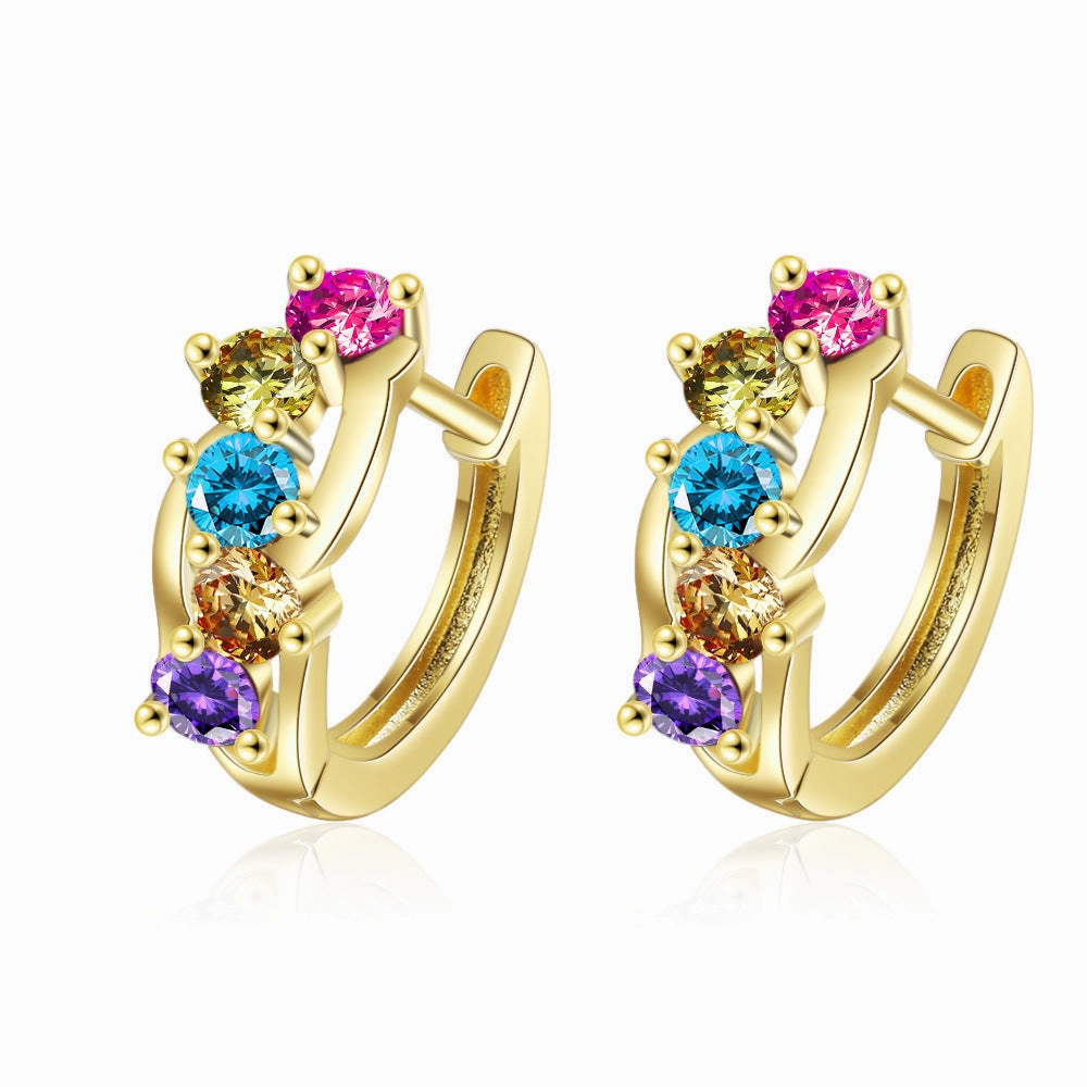 Wholesale Short Colored Diamond Copper Earrings