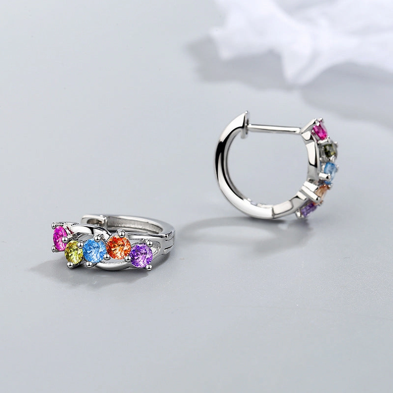 Wholesale Short Colored Diamond Copper Earrings