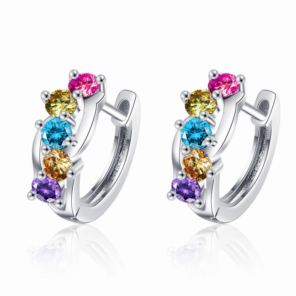 Wholesale Short Colored Diamond Copper Earrings