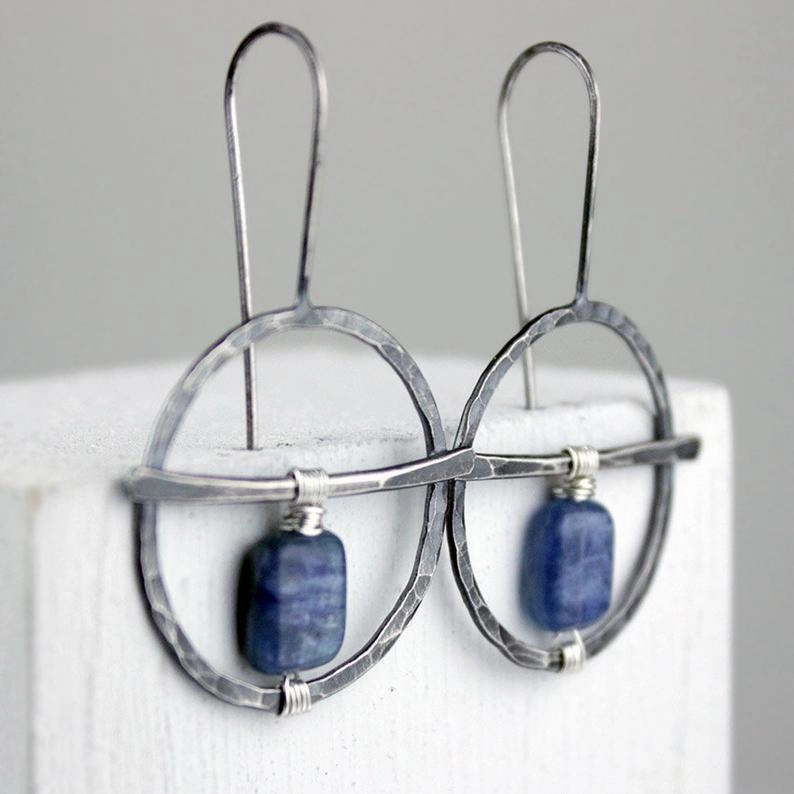 Wholesale Silk Lapis Lazuli Alloy Earrings