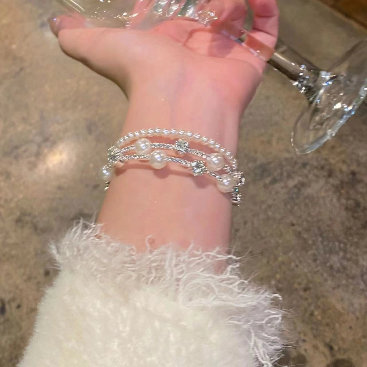 Wholesale Silver baroque pearl bracelet