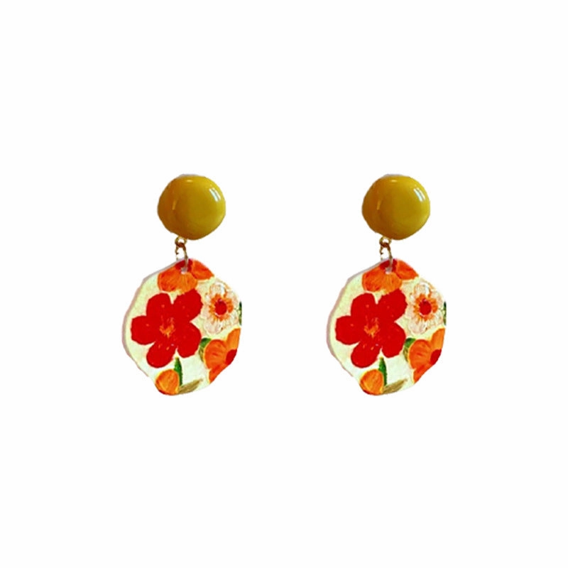 Wholesale Silver Needle Acrylic Irregular Flower Earrings