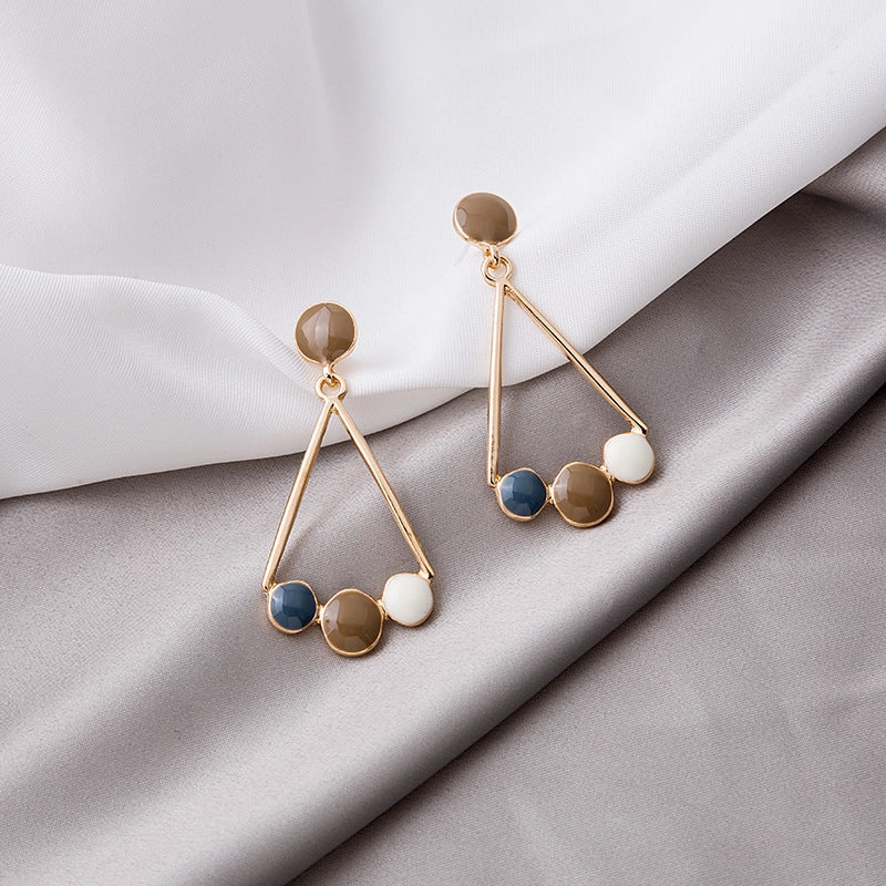 Wholesale Silver Needle Baroque Pearl Water Drop Love Flower Contrast Earrings