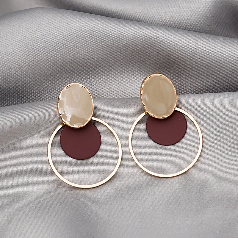 Wholesale Silver Needle Baroque Pearl Water Drop Love Flower Contrast Earrings
