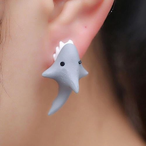 Wholesale Silver Needle Cartoon Animal Small Dinosaur Crocodile Cute Earrings