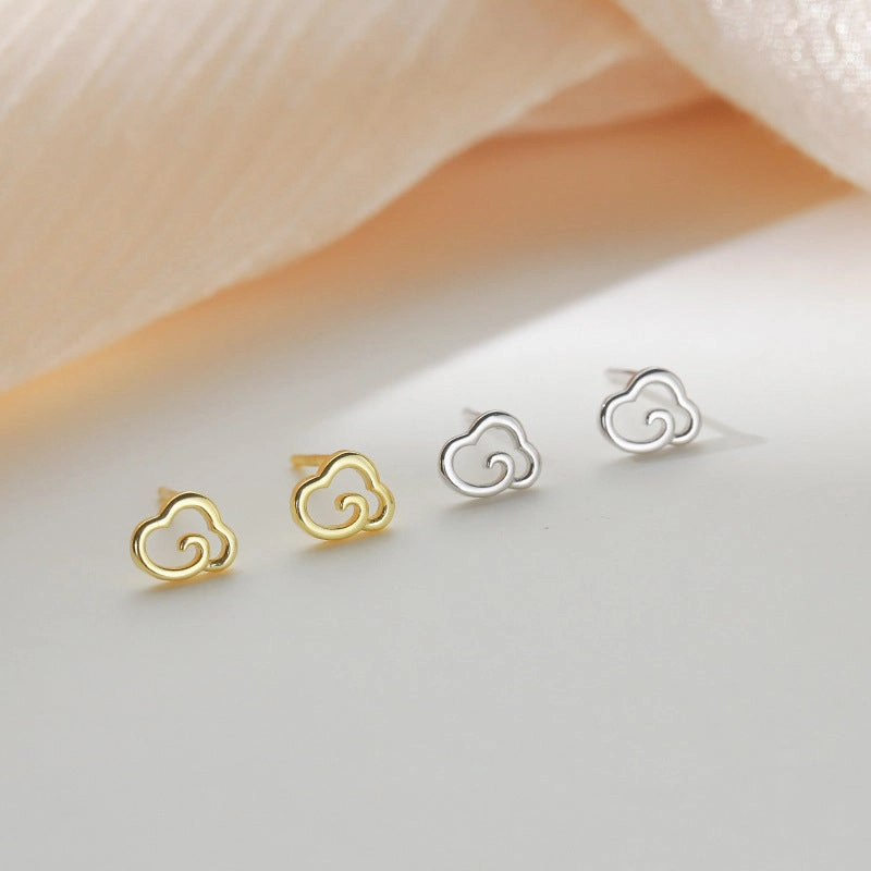 Wholesale Silver Needle Cloud Copper Earrings