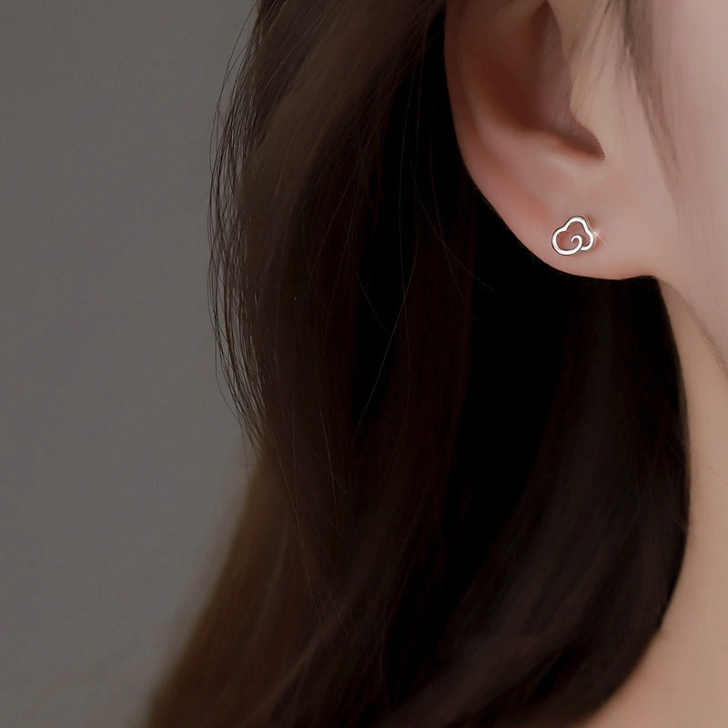 Wholesale Silver Needle Cloud Copper Earrings