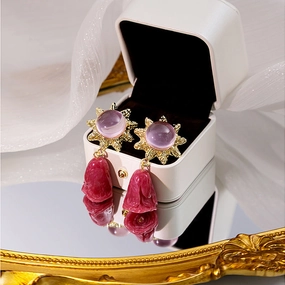 Wholesale Silver Needle Resin Tulip Alloy Earrings