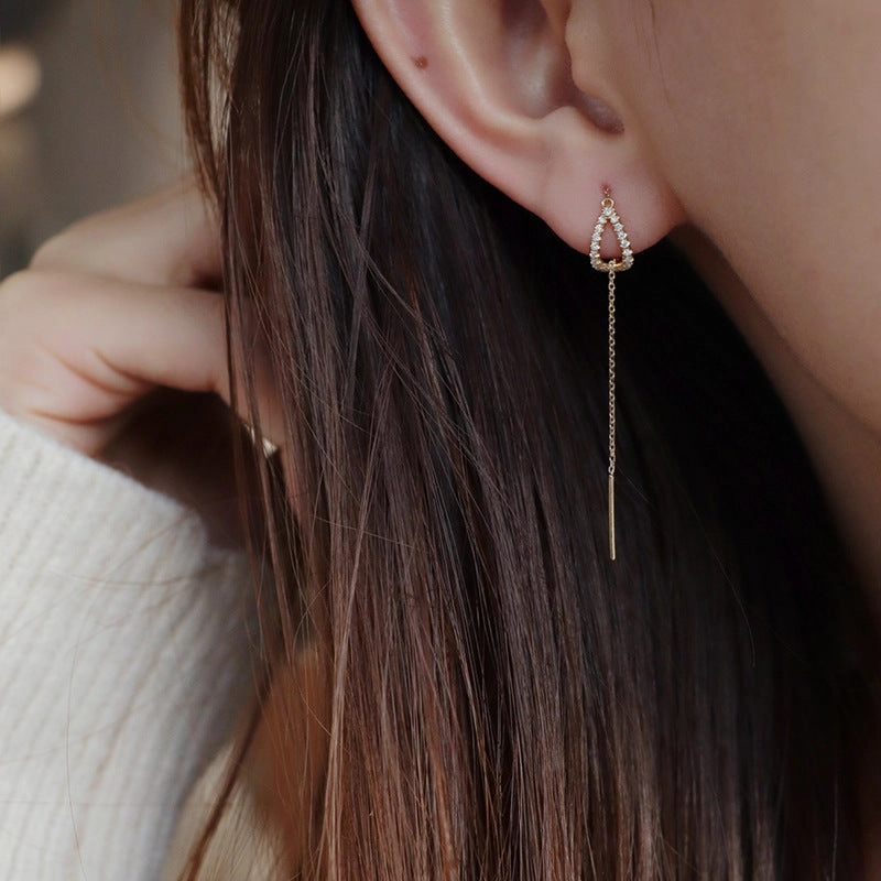 Wholesale Silver Needle Water Drop Copper Earrings