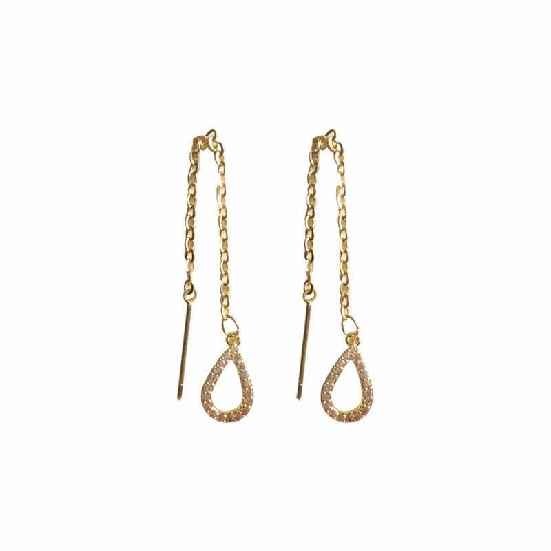 Wholesale Silver Needle Water Drop Copper Earrings