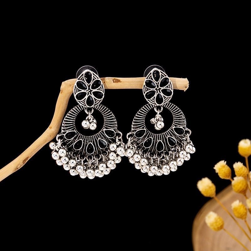 Wholesale Silver Pin Hollow Crystal Alloy Earrings
