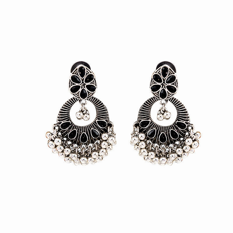 Wholesale Silver Pin Hollow Crystal Alloy Earrings