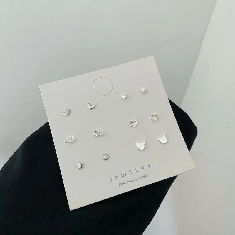 Wholesale Silver Plated Heart Copper Earrings Set