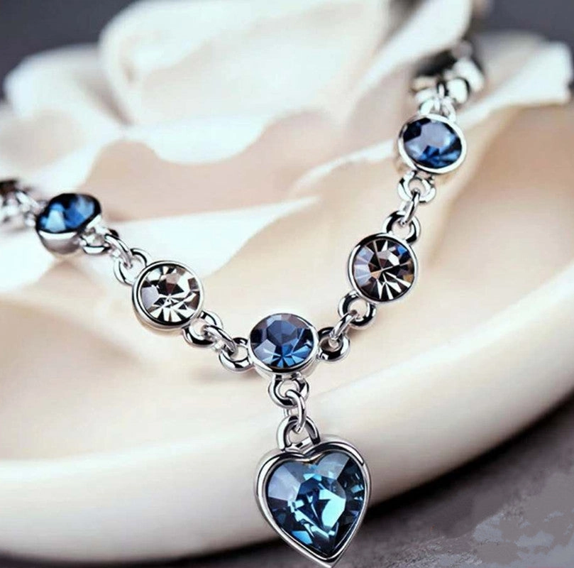 Wholesale Silver Plated Love Gems Alloy Bracelet