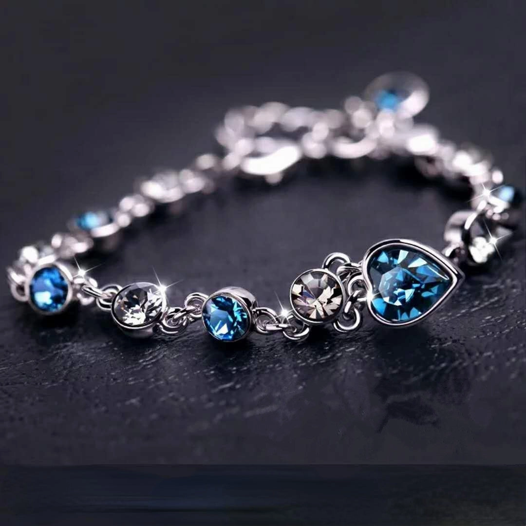 Wholesale Silver Plated Love Gems Alloy Bracelet