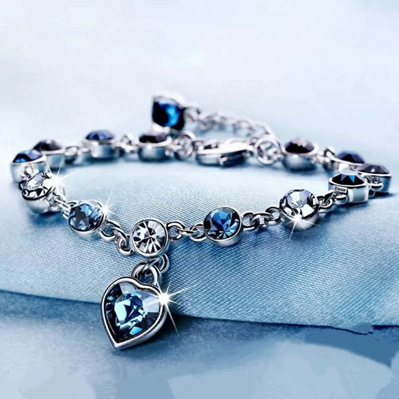 Wholesale Silver Plated Love Gems Alloy Bracelet