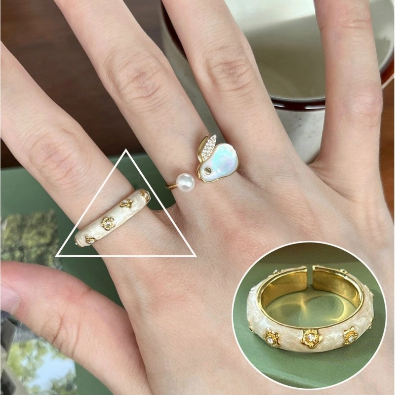 Wholesale Silver Rainbow Beaded Ring