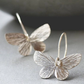 Wholesale Silver Vintage Butterfly Alloy Earrings