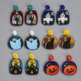 Wholesale Simple Acrylic Sheet Women Halloween Earrings