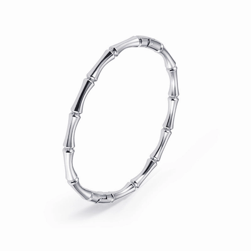 Wholesale Simple and Elegant Style Gold Bamboo Solid Stainless Steel Bracelet