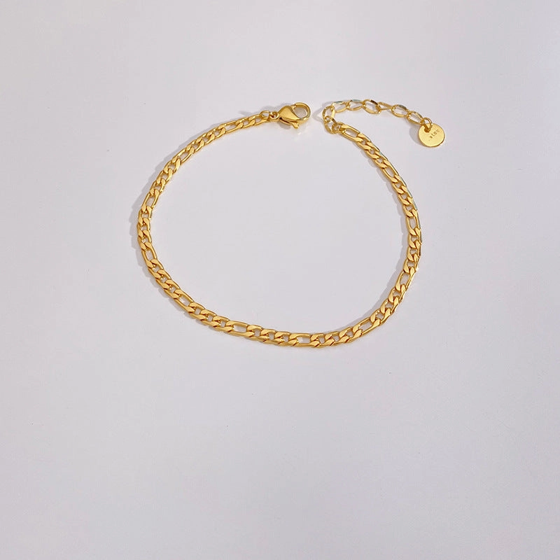 Wholesale Simple and Exquisite Plain Chain Flat Snake Chain Paper Clips Stainless Steel Bracelet