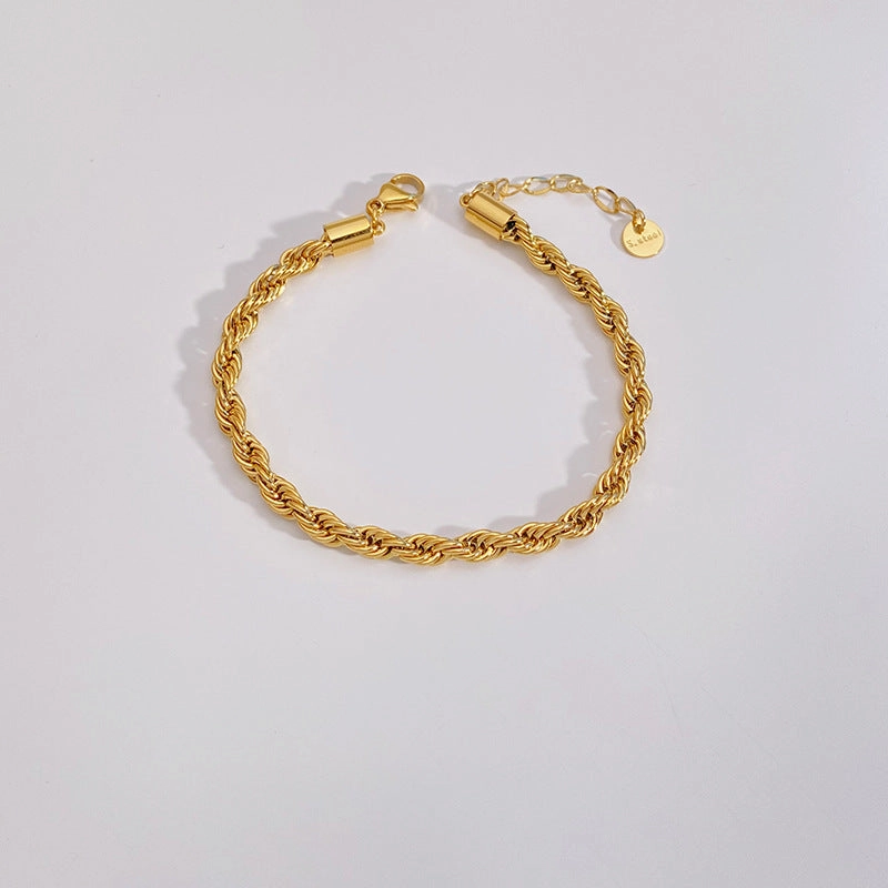 Wholesale Simple and Exquisite Plain Chain Flat Snake Chain Paper Clips Stainless Steel Bracelet