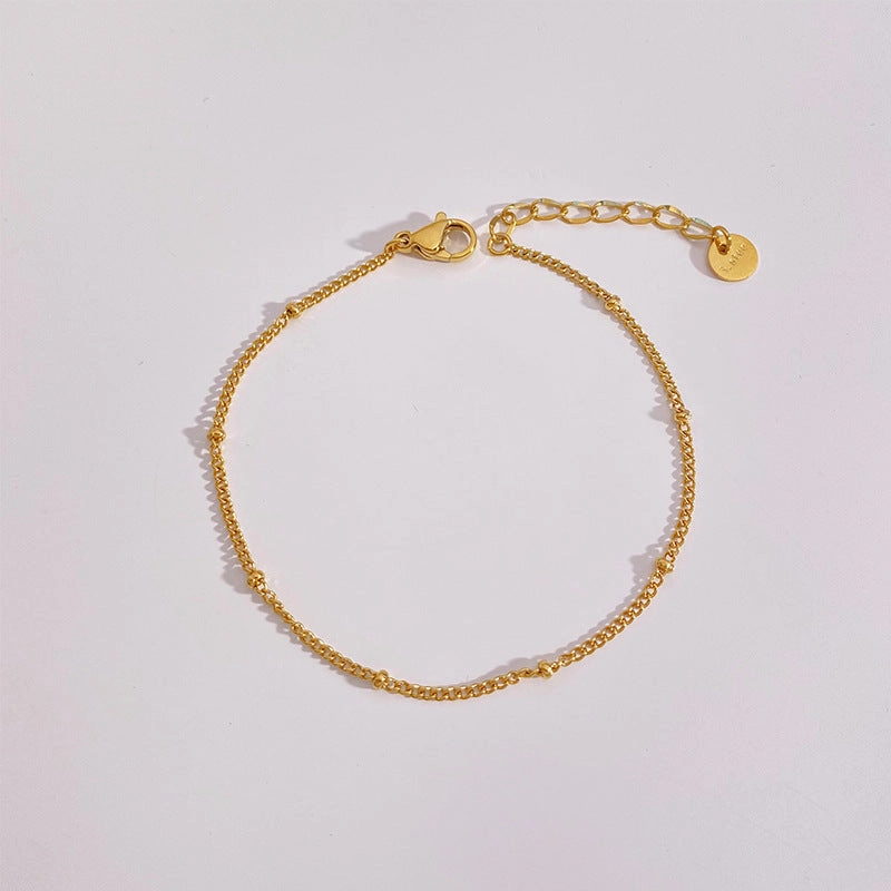 Wholesale Simple and Exquisite Plain Chain Flat Snake Chain Paper Clips Stainless Steel Bracelet