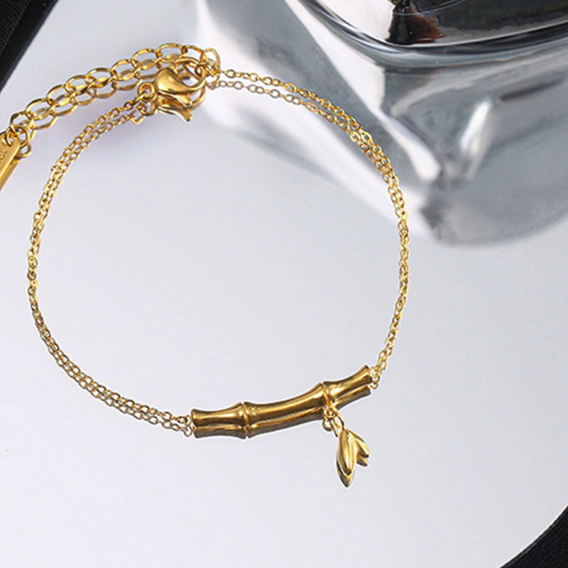 Wholesale Simple Bamboo Rising Steps Titanium Steel Bracelet