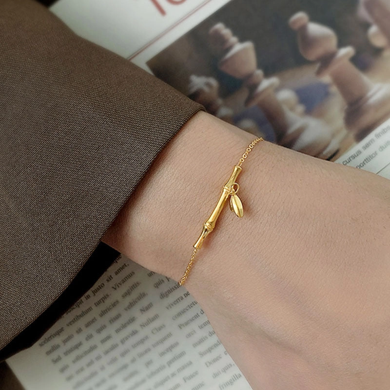 Wholesale Simple Bamboo Rising Steps Titanium Steel Bracelet