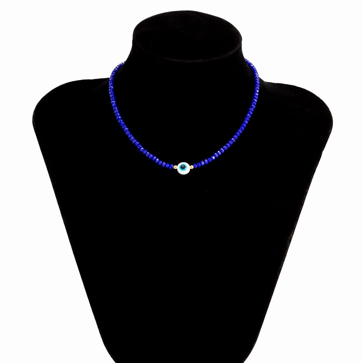 Wholesale Simple Beaded Eye Pendant Resin Necklace
