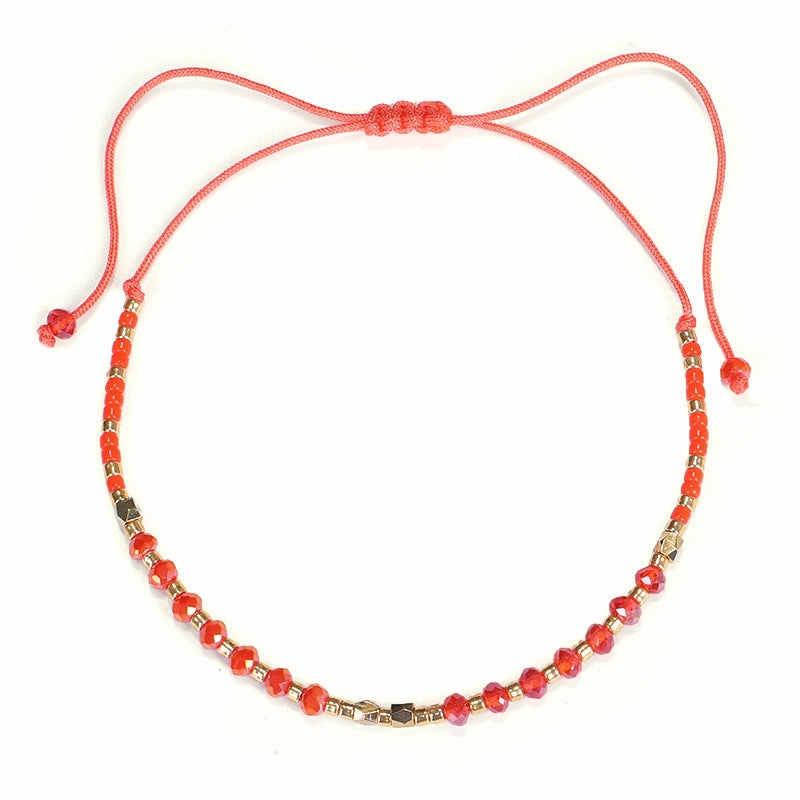 Wholesale Simple Fashion Rice Beads Hand-woven Gold Beads Stone Bracelet