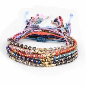 Wholesale Simple Fashion Rice Beads Hand-woven Gold Beads Stone Bracelet