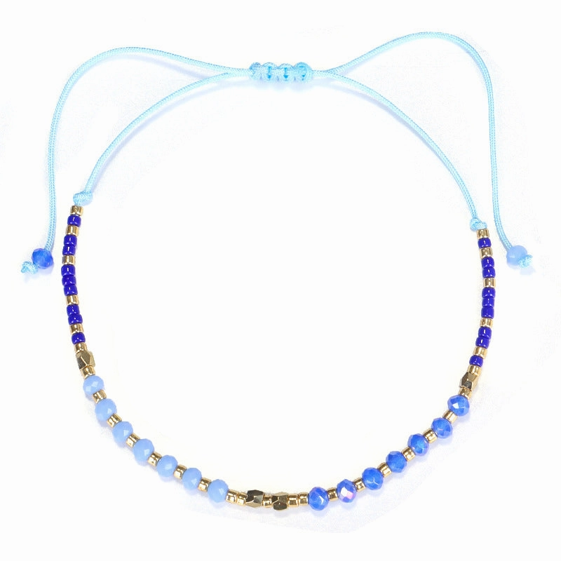 Wholesale Simple Fashion Rice Beads Hand-woven Gold Beads Stone Bracelet